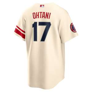 Los Angeles Angels - #17 Shohei Ohtani - '22 City Connect MLB Jersey - Cream - Image 2