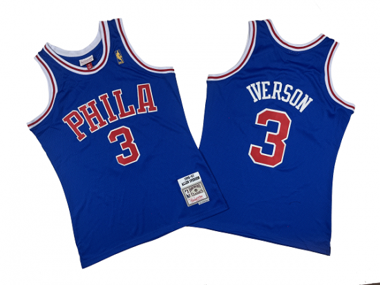 Philadelphia 76ers - #3 Allen Iverson - '96/'97 NBA Jersey - Royal