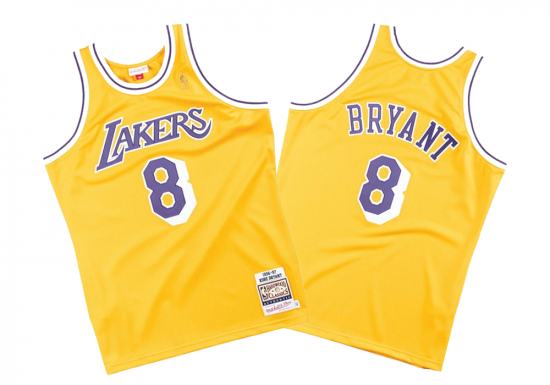 Los Angeles Lakers - #8 Kobe Bryant - '96/'97 NBA Jersey - Yellow
