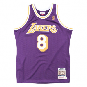 Los Angeles Lakers - #8 Kobe Bryant - '96/'97 NBA Jersey - Purple - Image 6