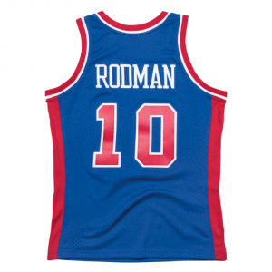 Detroit Pistons - #10 Dennis Rodman - '88/'89 NBA Jersey - Blue - Image 3