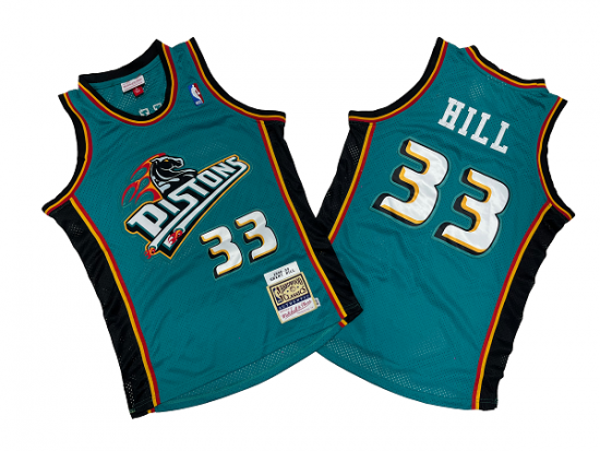 Detroit Pistons - #33 Grant Hill - '98/'99 NBA Jersey - Teal