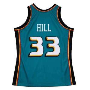 Detroit Pistons - #33 Grant Hill - '98/'99 NBA Jersey - Teal - Image 3