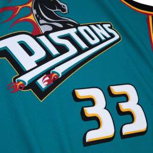 Detroit Pistons - #33 Grant Hill - '98/'99 NBA Jersey - Teal - Image 4
