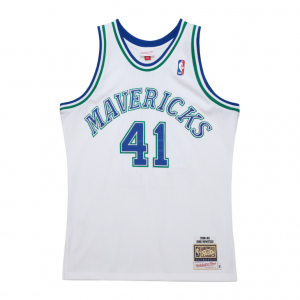 Dallas Mavericks - #41 Dirk Nowitzki - '98/'99 NBA Jersey - White - Image 7