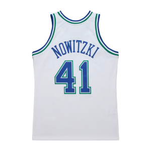 Dallas Mavericks - #41 Dirk Nowitzki - '98/'99 NBA Jersey - White - Image 6