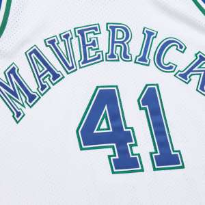 Dallas Mavericks - #41 Dirk Nowitzki - '98/'99 NBA Jersey - White - Image 5