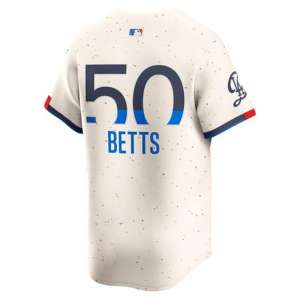 Los Angeles Dodgers - #50 Mookie Betts - '24 MLB Jersey - Cream - Image 3