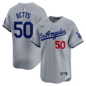 Los Angeles Dodgers - #50 Mookie Betts - MLB Jersey - Grey