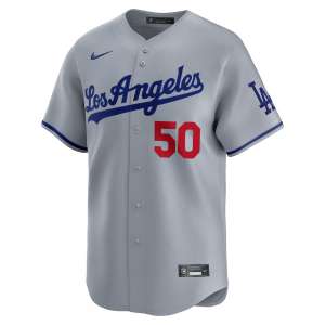 Los Angeles Dodgers - #50 Mookie Betts - MLB Jersey - Grey - Image 2
