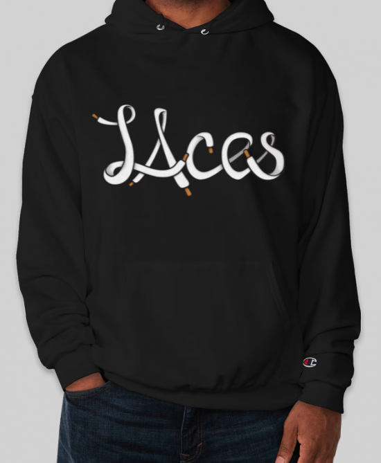 LAces Design Hoodie - Black