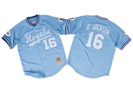 Kansas City Royals - #16 Bo Jackson - '89 MLB Jersey - Baby Blue